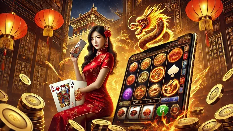 Layar slot bertema visual cerah di REJEKI